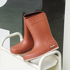 Women's Waterproof High Tube Rain Boots Solid Non slip Outdoor Rain Boots