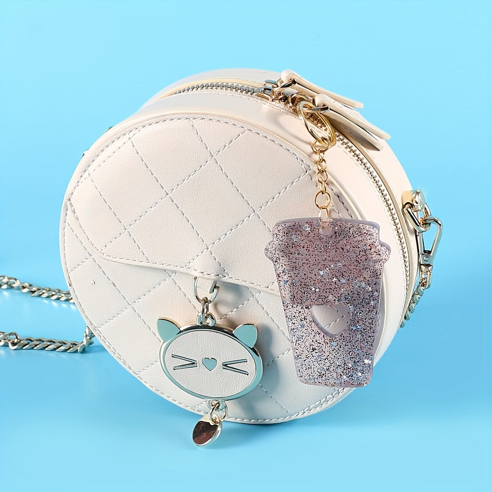 Heart Cutout Resin Milk Tea Cups Keychain Mold