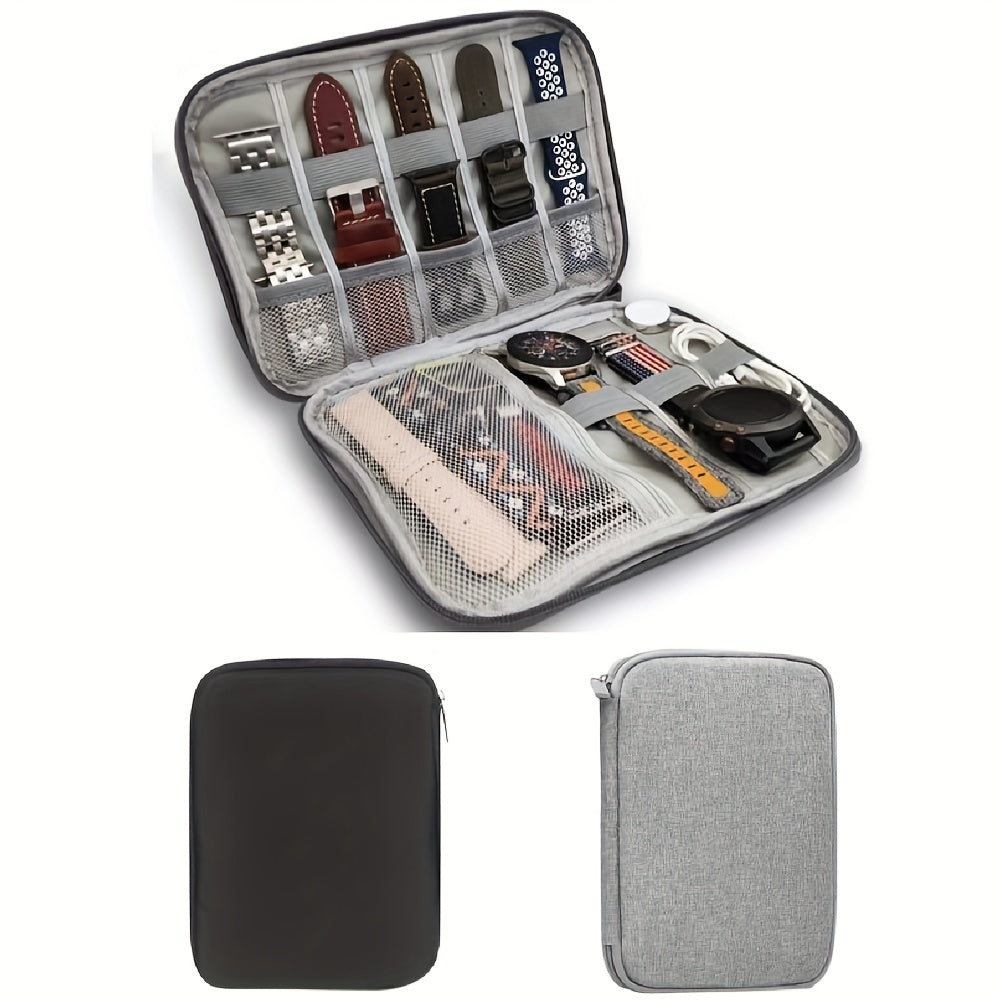 Versatile Data Cable Storage Bag Travel Zipper Electronic Accessories Bag