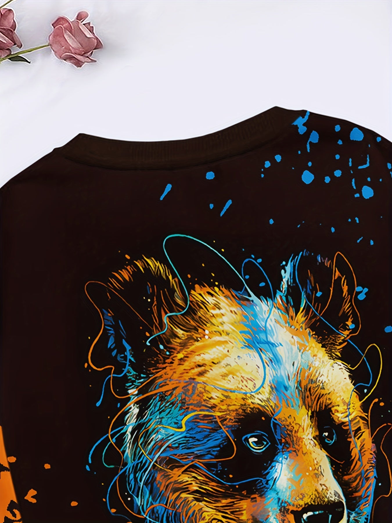 Tie Dye Graphic Crew Neck Long Sleeve Sweatshirt Pullover For Kids