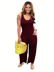 Sleeveless Wide Leg Jumpsuit for Women