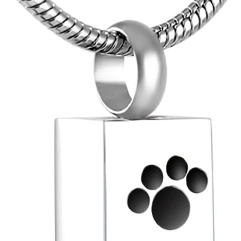 Pet Cremation Jewelry Paw Print Urn Necklace For Ashes