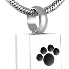 Pet Cremation Jewelry Paw Print Urn Necklace For Ashes