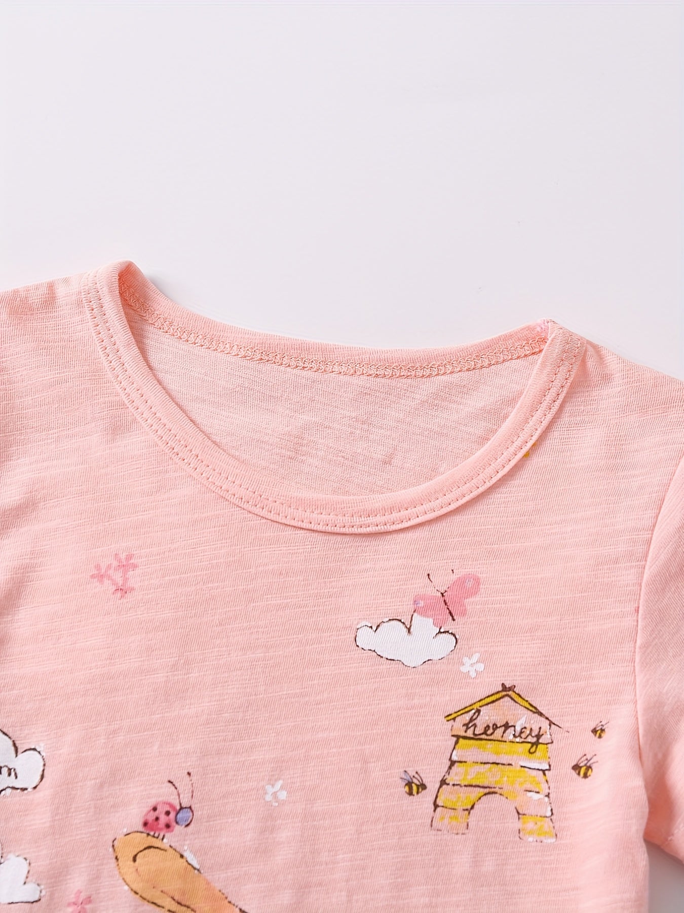 Kids Rabbit Pattern Tee Top & Shorts Set