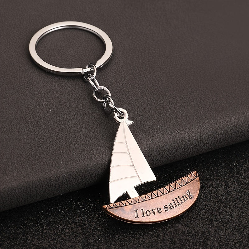 Ocean Sailboat Keychain Pendant Decoration For Car Backpack Wallet