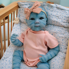 Realistic Vinyl Open Eyed Orange Bow Dress Bettie Reborn Doll