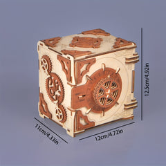 3D Wooden Puzzle Mechanical Password Safe Jewelry Box