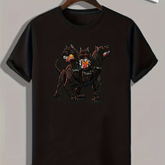 Fierce Dogs Print Men's Graphic T shirt Casual Comfy Tees For Summer