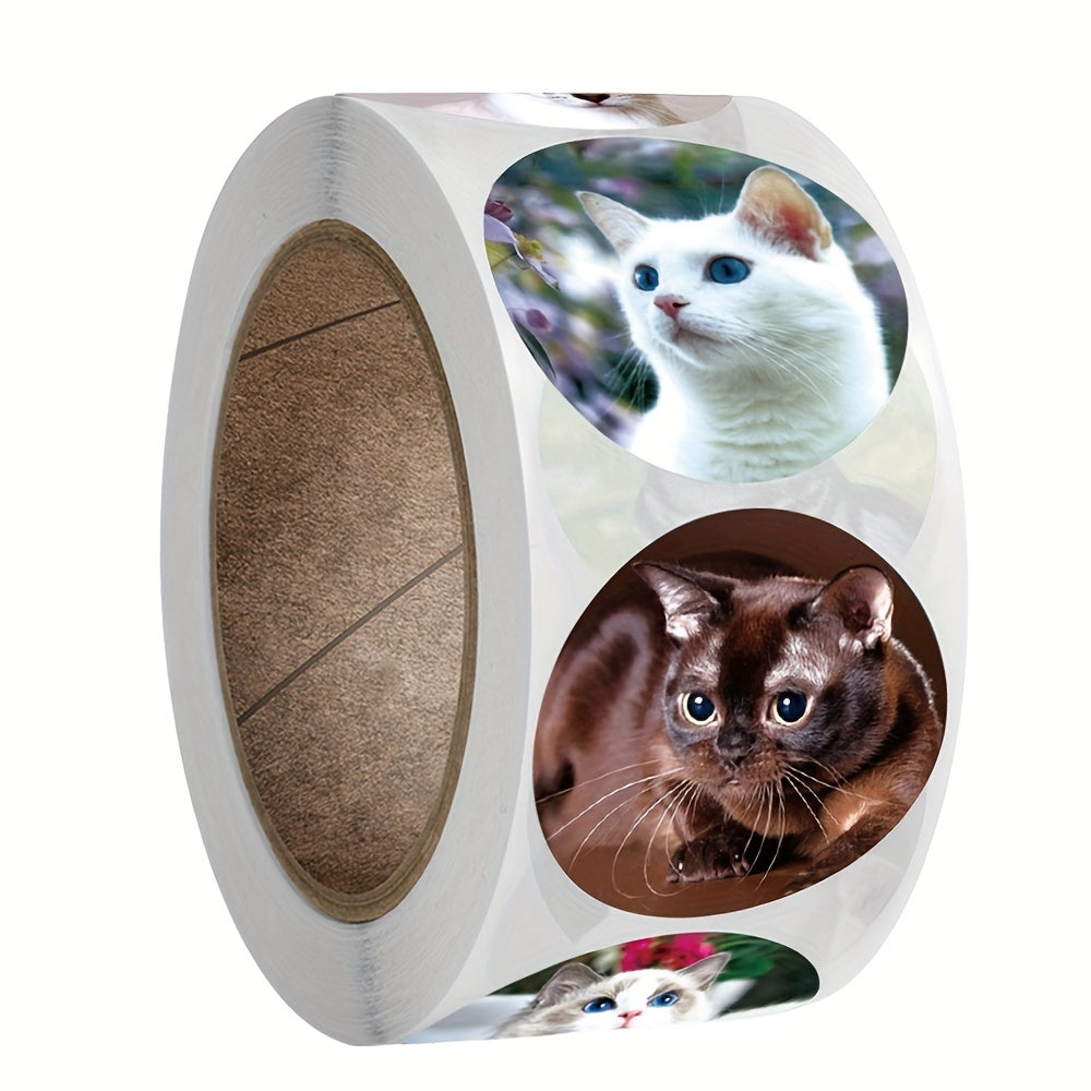 500pcs Animal Cat Stickers 2.54cm School Children Stationery Reward Stickers
