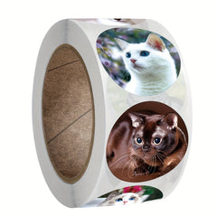 500pcs Animal Cat Stickers 2.54cm School Children Stationery Reward Stickers