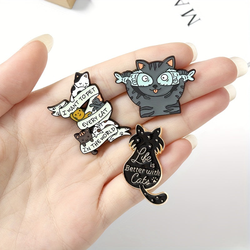 Cute Cat Pin for Clothes & Bags - DIY Accessory & Gift