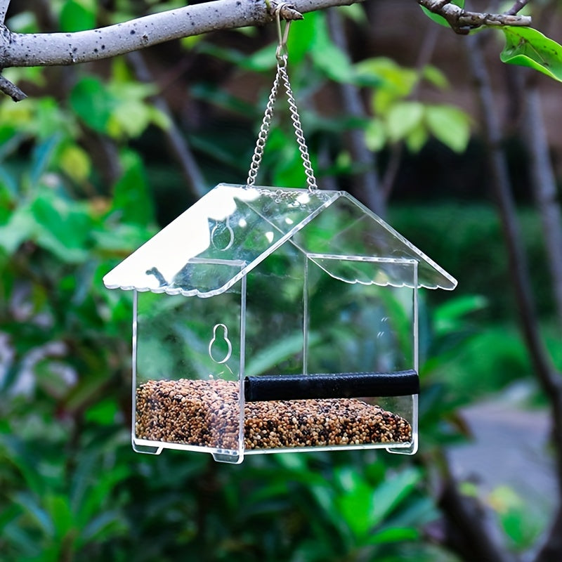 Clear Plastic Window Bird Feeder with Suction Cups