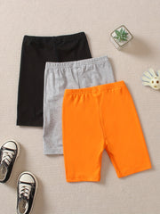 3pcs Girl's Bike Shorts Set Summer Casual Outfit