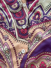 Women's Plus Paisley Print Button Up Blouse & Shorts Set