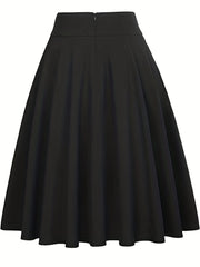 Solid Bow Knot A-line Skirt