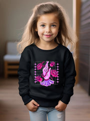 Toddler Kids Cartoon Flower Finger Print Casual Sweatshirt