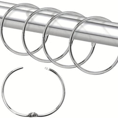 24pcs Anti Rust Metal Shower Curtain Hooks Sliding Smooth Circular