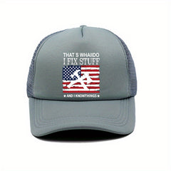 Unisex Adjustable Baseball Cap with American Flag, Outdoor Sport Sunshade Hat