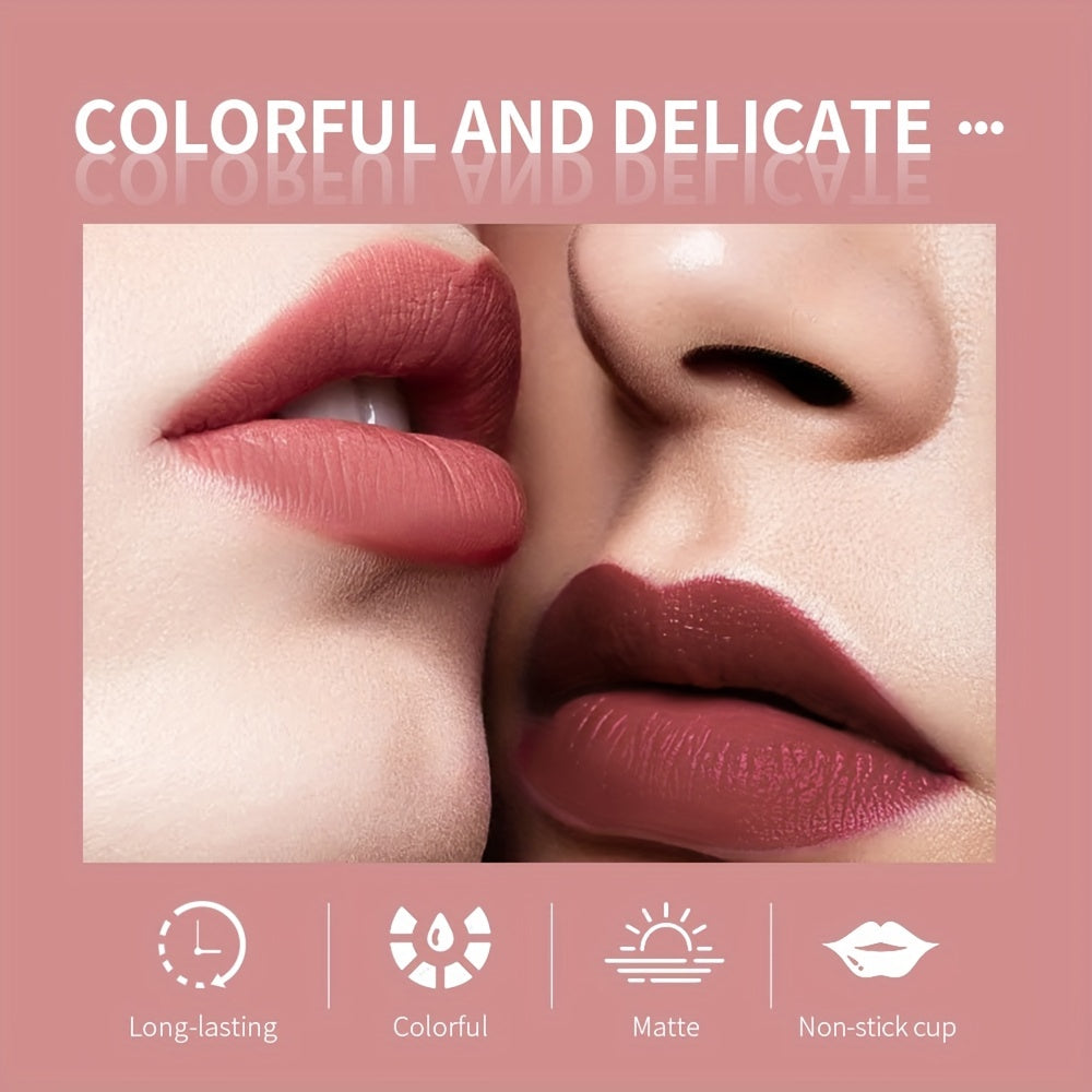 Vegan Matte Lipstick Long Lasting Waterproof Velvet Texture 12 Red Series