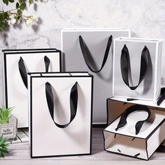 10pcs Gift Bag Rectangle Paper Bags With Handles For Gift Bags Shopping Bags