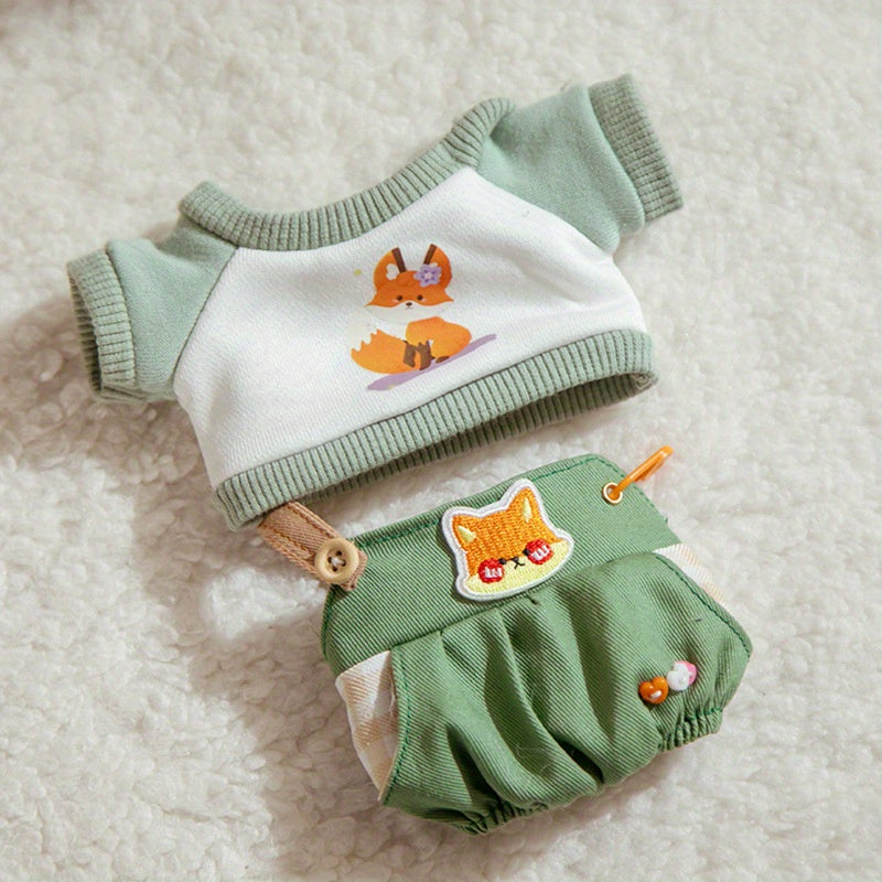 Doll Sweatshirt Suspender Pants Set - 4 Styles Animal Clothes