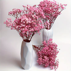 3 Bunches Pink Preserved Baby's Breath Flowers for Vase Home Decor Party