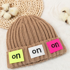 Solid Knitted Beanie Hat for Women