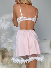 Lace Ruffle Nightdress Backless Sleep Dress Women's Sleepwear