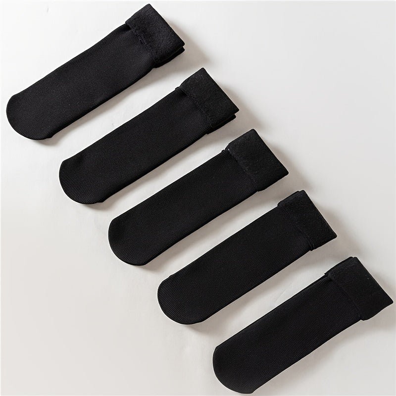 Plush Lined Socks for Warmth & Comfort - Women's Mid Tube Stockings