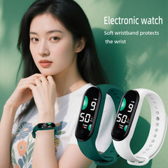 9Pcs Silicone Strap Plastic Case Electronic Sports Watch Set