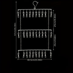 Folding Drying Underwear Socks Rack Wardrobe Storage Clothes Clip