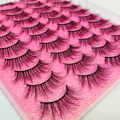 20 Pairs Faux Mink Eyelashes Kit with Adhesive Clips - Longer Fuller Lashes