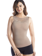 Contrast Mesh Shaping Tank Tops for Women