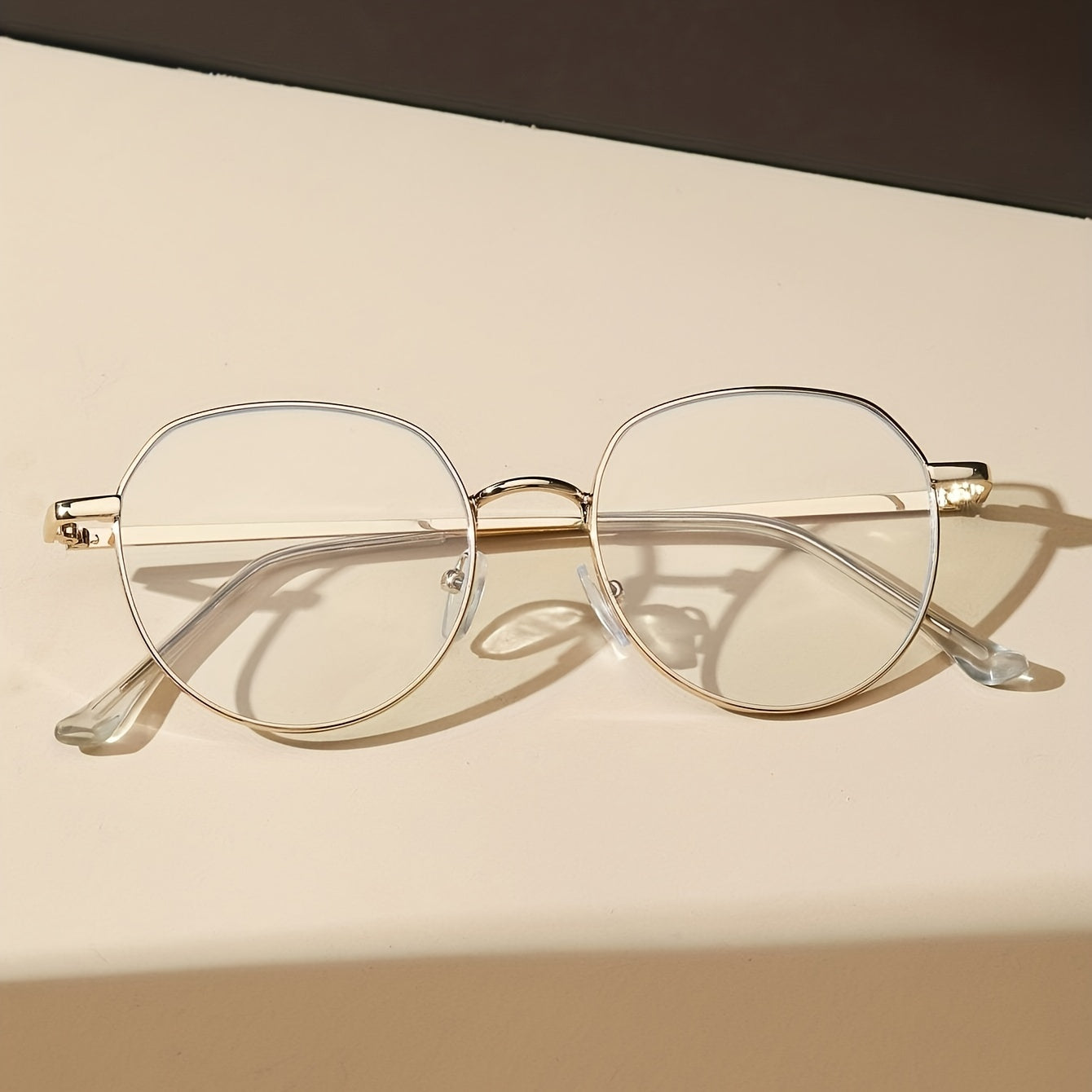 Men's Polygonal Metal Frame Anti Light Glasses