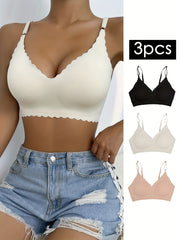 3 Pack Plus Size Seamless Padded Bralette Set