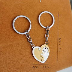 Heart Shaped Cat Keychains - Ideal Gift for Cat Lovers