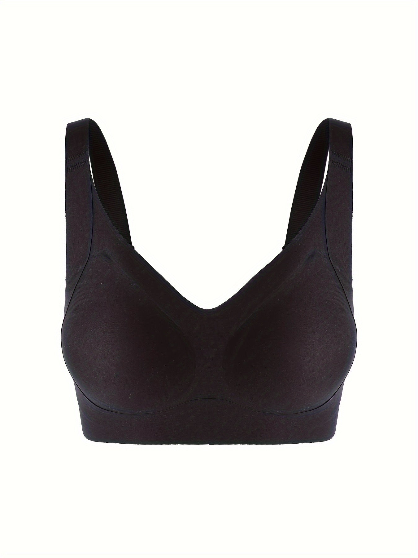 Solid Seamless Wireless Bra Breathable & Soft Push Up Bra Women's Lingerie