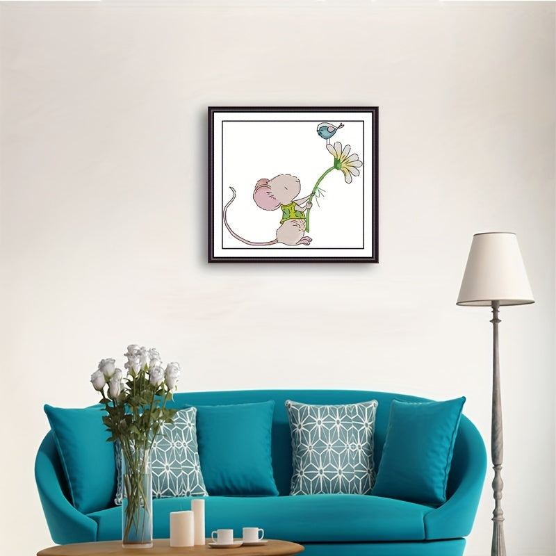 14CT Little Mouse Cross Stitch Hanging Picture DIY Material Package