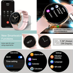 Meatball Women's Smartwatch 4 Round Smartwatch with Pedometer 120 Sports Modes