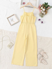 Girls' Vintage Elastic Waist Cami Jumpsuit for Holiday