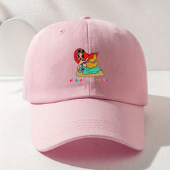 Mermaid Print Baseball Cap Casual Washed Distressed Cotton Dad Hats