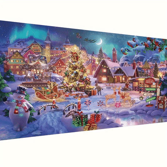 Christmas Night Diamond Painting Kit Snowman Full Embroidery Cross Stitch