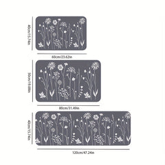Floral Kitchen Floor Mat Non-slip Waterproof Dirt-resistant