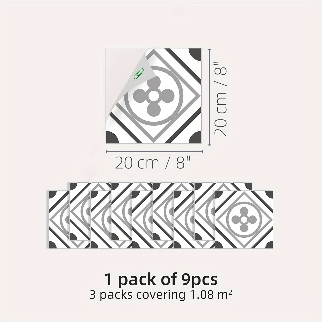 Peel And Stick Floor Tile 19.99x19 Moroccan Gray Mosaic Tile Look