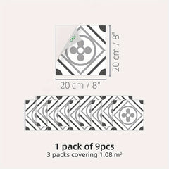 Peel And Stick Floor Tile 19.99x19 Moroccan Gray Mosaic Tile Look