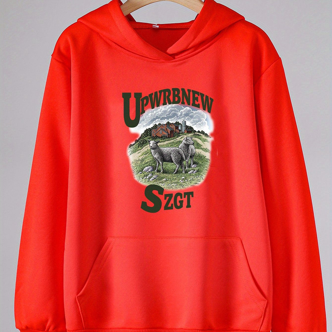 Farm Print Hooded Sweatshirt for Kids