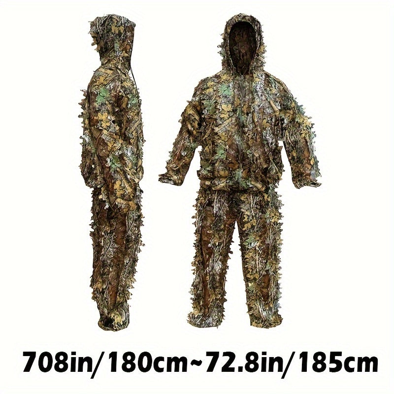 3D Leafy Camouflage Ghillie Suit for Outdoor Game & Halloween