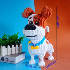 Dog Building Blocks Adorable DIY Puzzle Brown Interlocking Blocks