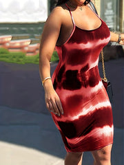 Tie Dye Round Neck Cami Dress