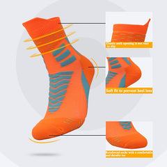 Men's Athletic Crew Socks Moisture Wicking Sports Soccer Basketball Running